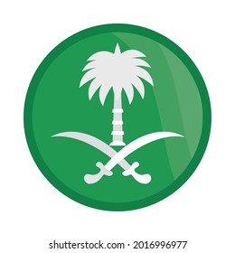 flag saudi arabia emblem isolated