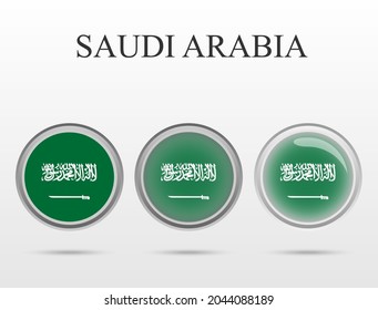 Bandera de Arabia Saudita en forma de círculo