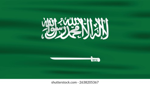 Flag of Saudi Arabia. Flag icon. Standard colors. Standard sizes. Rectangular flag. Computer illustration. Vector illustration