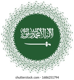 Flag of the Saudi Arabia. Independence day celebration card concept