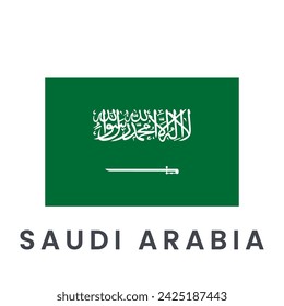 Flag of Saudi Arabia isolated on white background.