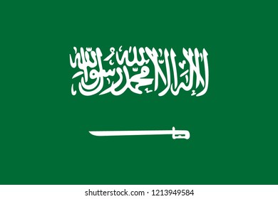Flag of Saudi Arabia. Official colors. Correct proportion. Vector illustration