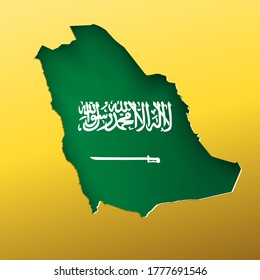 Flag of Saudi Arabia. Paper cut style vector illustration