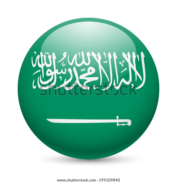 Flag Saudi Arabia Round Glossy Icon Stock Vector (Royalty Free ...