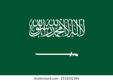 Flag of Saudi Arabia vector icon. Standart colors and size. Best for mobile apps, UI and web design.