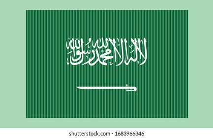 Bandera de Arabia Saudita ilustraciones vectoriales en fondo verde.