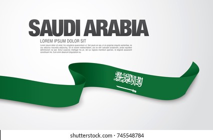 Flag of Saudi Arabia, vector illustration, card layout design