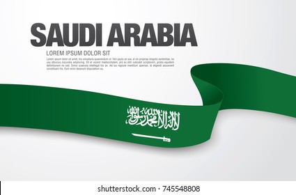 Flag of Saudi Arabia, vector illustration, card layout design