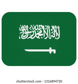 Flag of saudi-arabia Abstract concept, icon, button. illustration on white background.