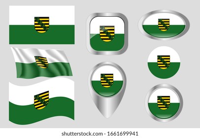 The Flag of Saxony, Germany