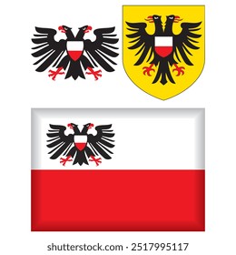 Bandeira de Lübeck, Schleswig-Holstein, Alemanha Ilustração de vetor
