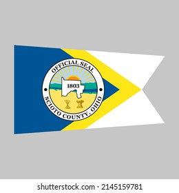 Flag Of Scioto County, Ohio, USA. 