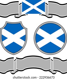 flag of scotland with banners. vector illustration