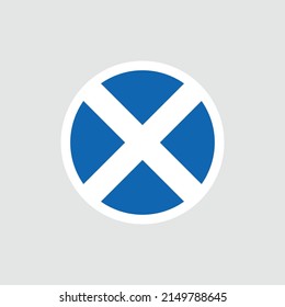 Flag of Scotland. A blue Scottish flag with a white oblique cross. State symbol of Scotland.