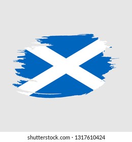 Flag of Scotland with brush stroke effect vector illustration