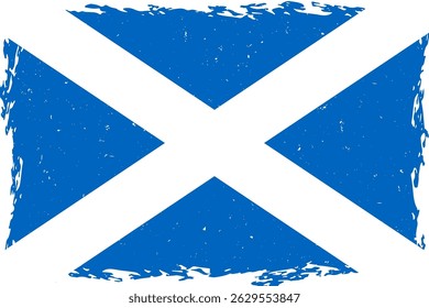 Flag of scotland brush stroke grunge texture