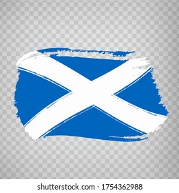 Flag Scotland from brush strokes. Flag Scotland on transparent background for your web site design, logo, app, UI.  UK. Stock vector.  EPS10.