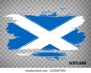 Flag Scotland from brush strokes. Flag Scotland on transparent background for your web site design,  app, UI.  UK. Stock vector.  EPS10.