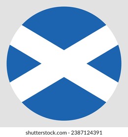 The flag of Scotland. Button flag icon. Standard color. Circle icon flag. Computer illustration. Digital illustration. Vector illustration.