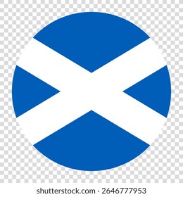Bandeira da Escócia. Escócia bandeira círculo ícone logotipo ícone computador vetor ilustração design. Fundo do tabuleiro de xadrez.