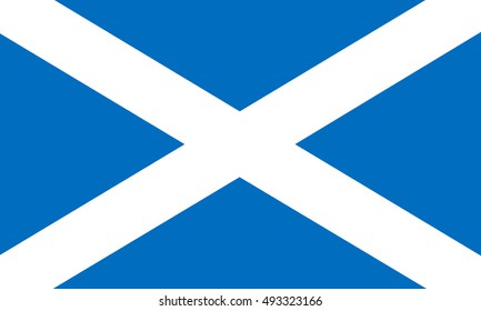 Flag of Scotland in correct size, proportions and colors. Accurate official standard dimensions. Scottish national flag. United Kingdom patriotic symbol. UK banner. British background design. Vector