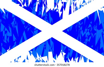 Flag of Scotland in grunge style. Vector illustration.