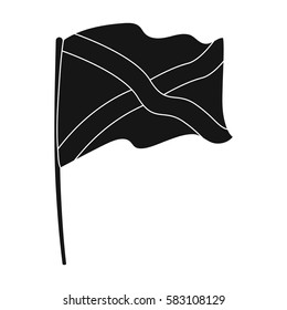 Flag of Scotland icon in black style isolated on white background. Scotland country symbol stock vector illustration.