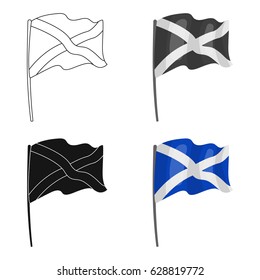 Flag of Scotland icon in cartoon style isolated on white background. Scotland country symbol stock vector illustration.
