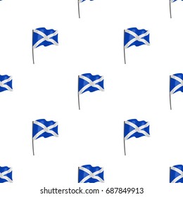 Flag of Scotland icon in cartoon style isolated on white background. Scotland country symbol stock vector illustration.