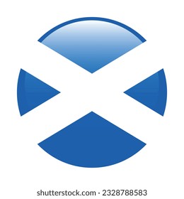 The flag of Scotland. Flag icon. Standard color. Circle icon flag. 3d illustration. Computer illustration. Digital illustration. Vector illustration.