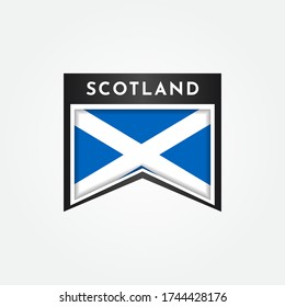 Flag of Scotland with label illustration template design