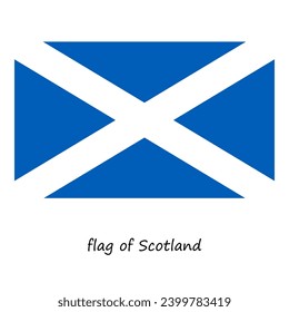 La bandera de Escocia es plana, aislada en un fondo blanco. el símbolo nacional de Escocia. ilustración vectorial de stock. EPS 10.
