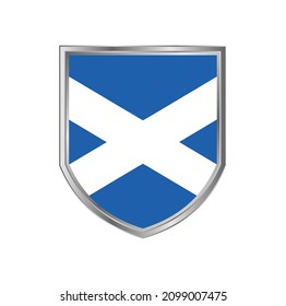 Flag of Scotland with metal shield frame