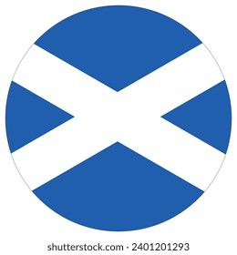 Bandera de Escocia. Bandera escocesa en forma de círculo redondo