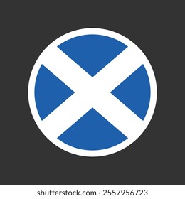 The flag of Scotland with round circle shape vector.