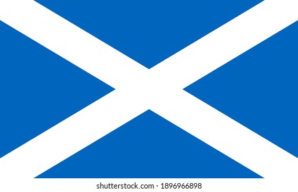 Flag of Scotland. Saint Andrews Cross. National flag of Scotland standard proportion and color. vector illustration