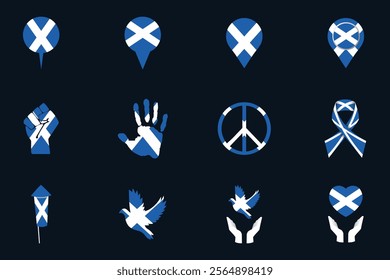 Flag of Scotland Set, Original and simple Scotland flag Bundle, vector illustration of Scotland flag Collection
