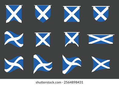 Flag of Scotland Set, Original and simple Scotland flag Bundle, vector illustration of Scotland flag Collection
