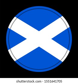 flag of scotland shiny round button
