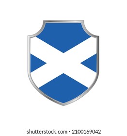 Bandera de Escocia con marco plateado