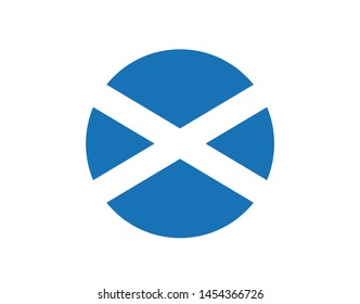 Flag Of Scotland. Vector  Scotland Flag In Circle. 