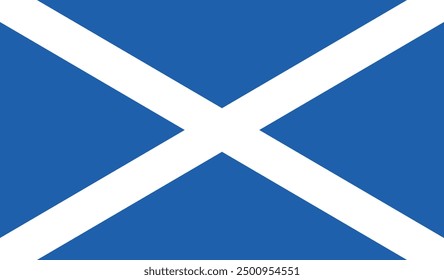 Diseño e ilustración del Vector de la bandera de Escocia, Bandera digital de Escocia, Bandera nacional de Escocia, la obra de arte es la misma pero diferente en tamaño