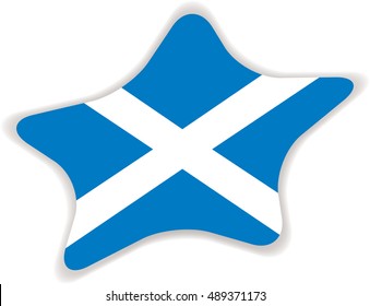 Flag of Scotland. Vector illustration of a stylized flag. Star with shadow. Element for infographics.
