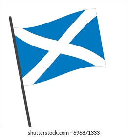 Flag Of Scotland , Scotland Flag Waving Isolated Vector Illustration