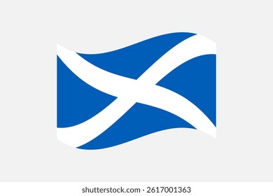 Flag of Scotland. Scotland wavy flag digital vector illustration.