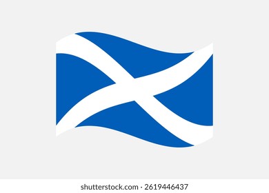 Flag of Scotland. Scotland wavy flag digital vector illustration.
