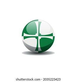 Flag of the Scottish county of Stewartry of Kirkcudbright. Kirkcudbrightshire circle button flag background texture. Vector illustration symbol