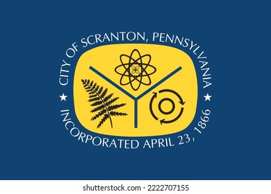Flag of Scranton, Pennsylvania, USA.