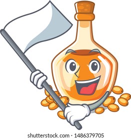 With flag sea buckthorn oil on the cartoon
