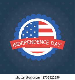 Markensiegel Design, Unabhängigkeitstag glücklich 4. Juli und usa Thema Vector Illustration